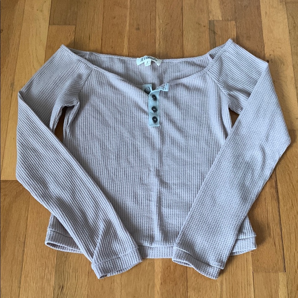 Tan off the shoulder long sleeve